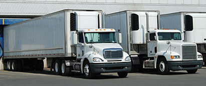 Trucks being loaded